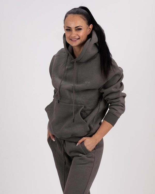 Soft Warm Pulover s Kapuco Gorsko Siv