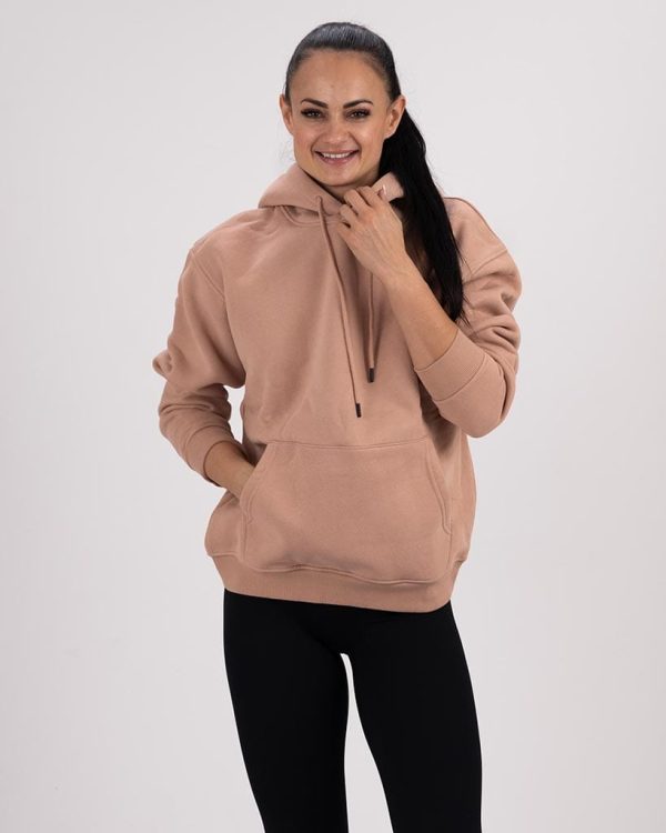 Soft Warm Pulover s Kapuco Peščeno Roza